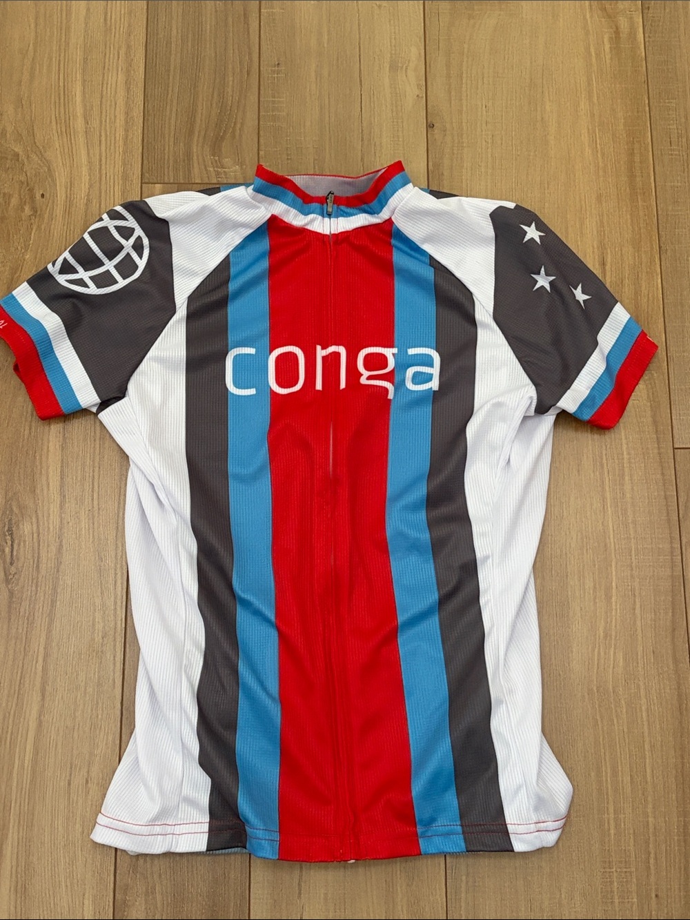 Conga Women's Short Sleeve Cycling Jersey - Red/Blue/White
